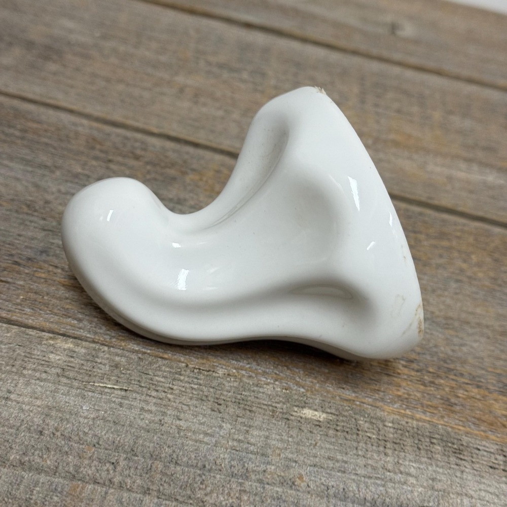 Vintage white ceramic porcelain thick bathroom towel hook